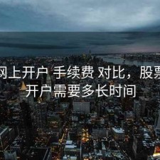 股票网上开户 手续费 对比，股票网上开户需要多长时间