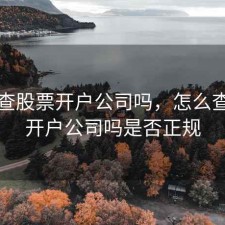 怎么查股票开户公司吗，怎么查股票开户公司吗是否正规