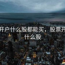 股票开户什么股都能买，股票开户开什么股