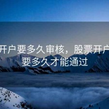 股票开户要多久审核，股票开户审核要多久才能通过