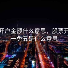 股票开户金额什么意思，股票开户万一免五是什么意思