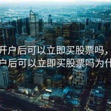 股票开户后可以立即买股票吗，股票开户后可以立即买股票吗为什么