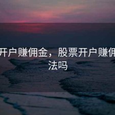 股票开户赚佣金，股票开户赚佣金合法吗