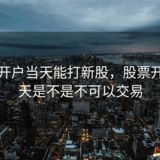 股票开户当天能打新股，股票开户当天是不是不可以交易