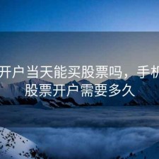 手机开户当天能买股票吗，手机开户股票开户需要多久
