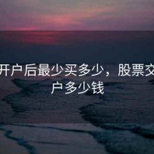 股票开户后最少买多少，股票交易开户多少钱