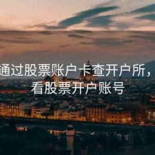 如何通过股票账户卡查开户所，怎么看股票开户账号