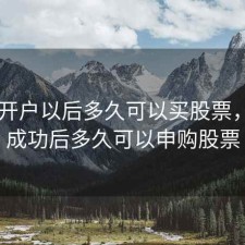 申请开户以后多久可以买股票，开户成功后多久可以申购股票