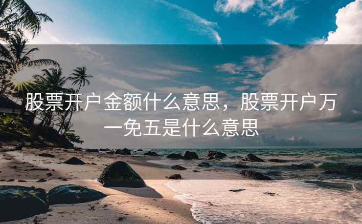 股票开户金额什么意思，股票开户万一免五是什么意思  第2张
