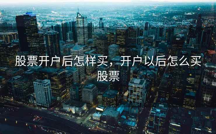 股票开户后怎样买，开户以后怎么买股票  第2张