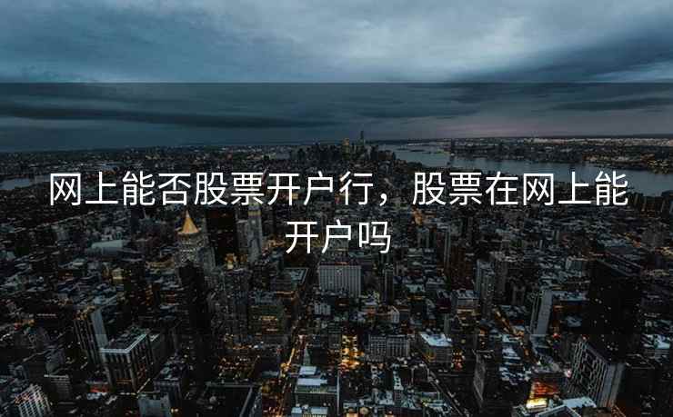 网上能否股票开户行，股票在网上能开户吗  第1张