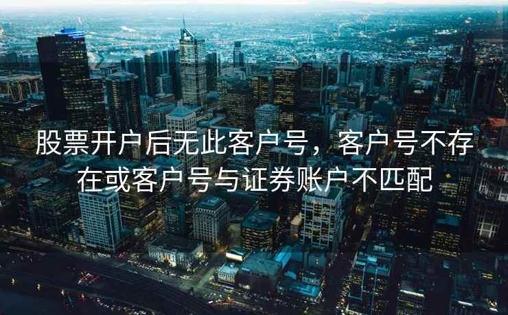 股票开户后无此客户号，客户号不存在或客户号与证券账户不匹配  第2张