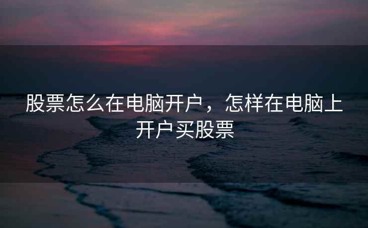 股票怎么在电脑开户，怎样在电脑上开户买股票  第2张