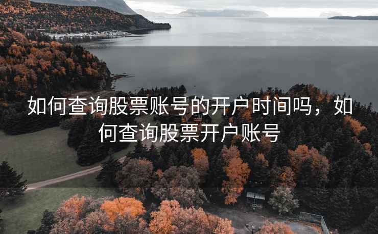 如何查询股票账号的开户时间吗，如何查询股票开户账号  第2张