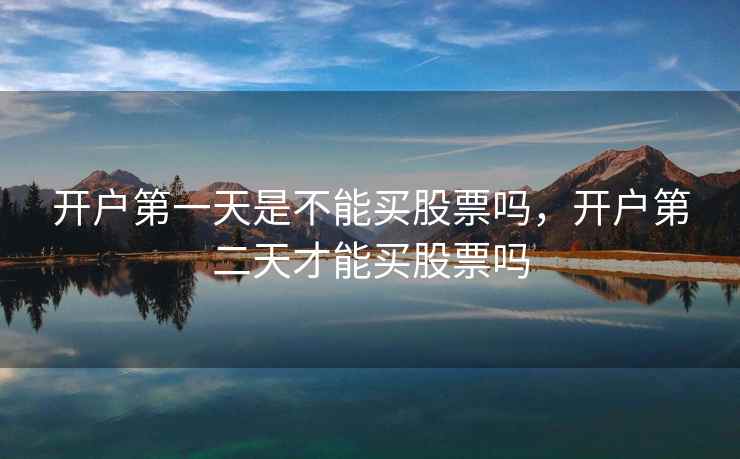 开户第一天是不能买股票吗，开户第二天才能买股票吗  第2张