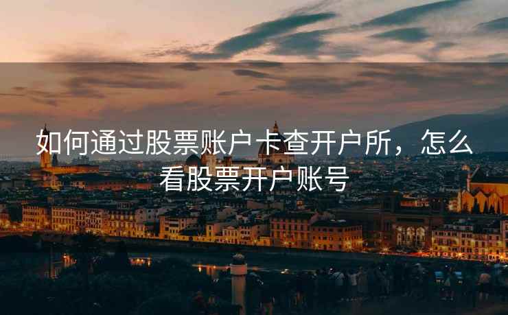 如何通过股票账户卡查开户所，怎么看股票开户账号  第1张